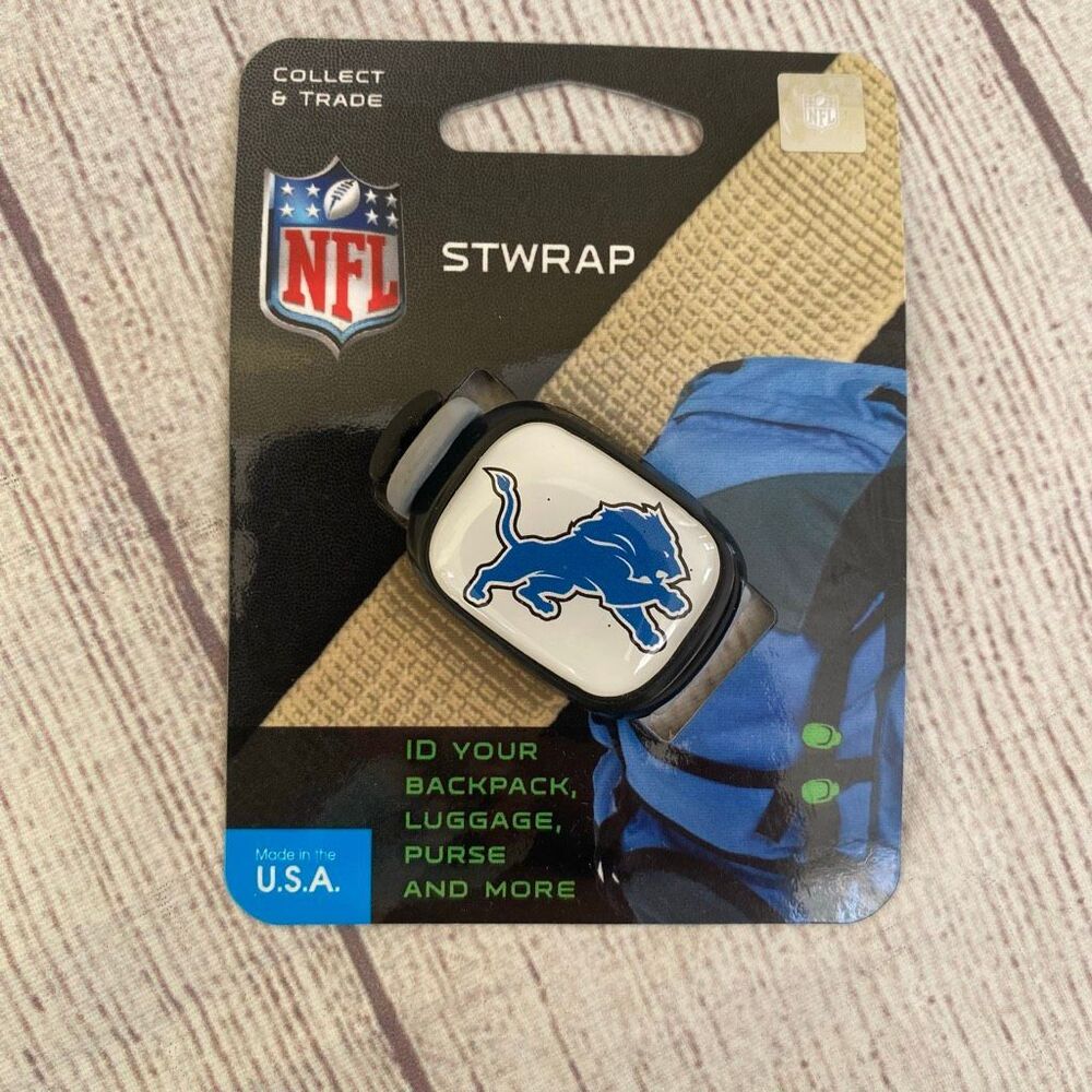 NFL Detroit Lions football Stwrap bag tag for purses, bags or backpacks